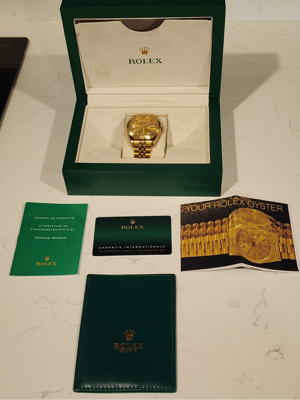 Rolex Gold Men's Bracelet Watch with Champagne Dial
